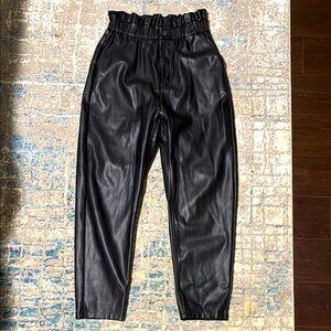 ZARA Chic Black Faux Leather Pants- Size 4